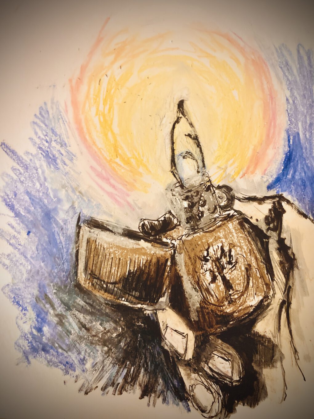 Feuerzeug - Zeichnung mit Tusche und Ölpastellkreiden von Martin Korzenski